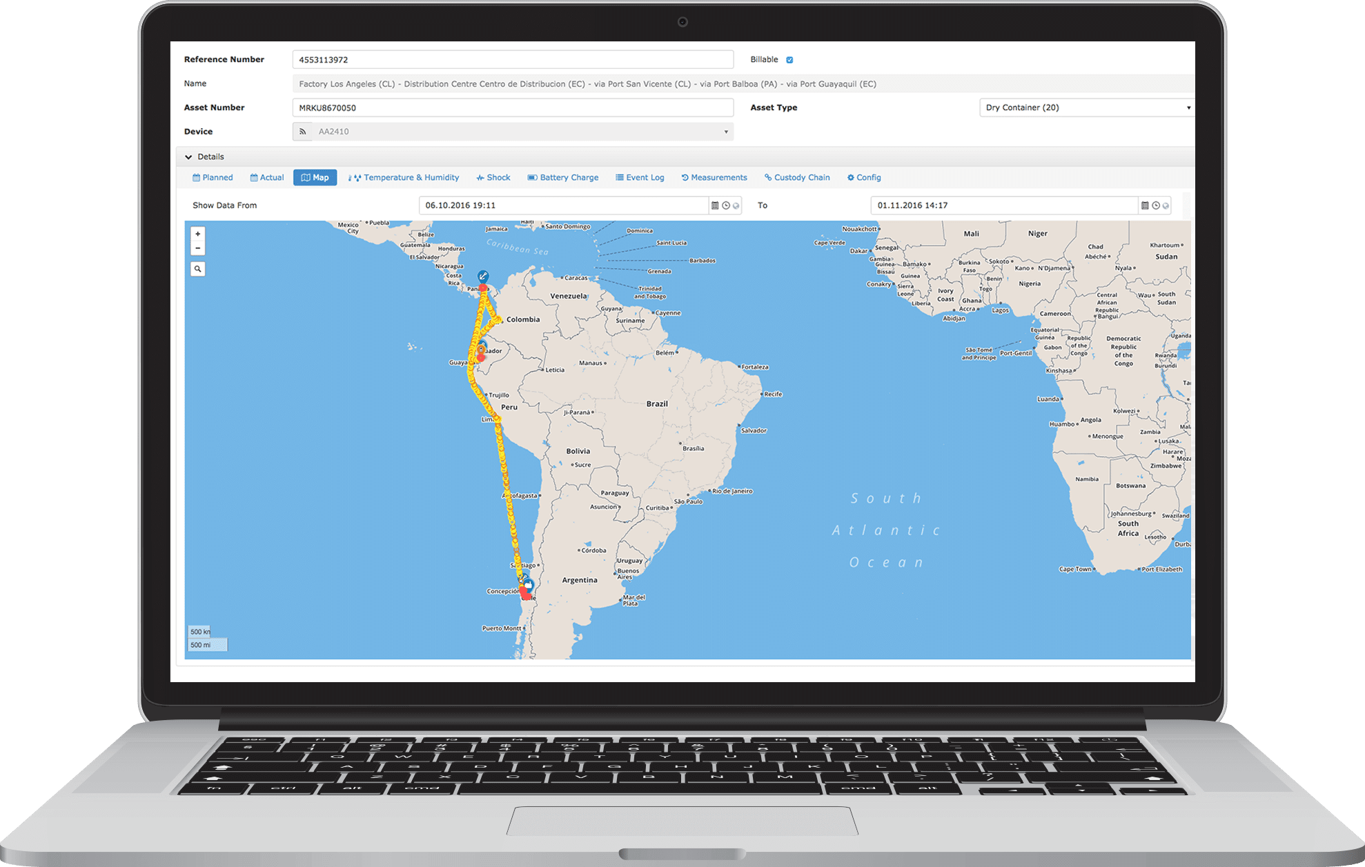 Arviem real time cargo monitoring platform