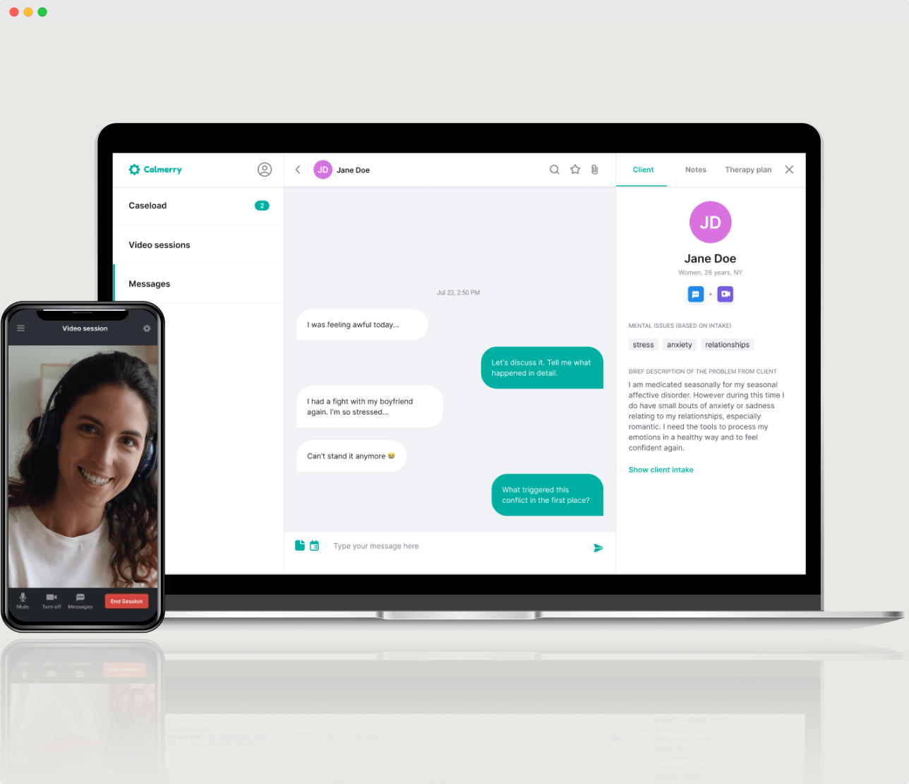 mental health app development calmerry