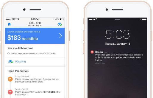 the app informs users about the lowest ticket prices
