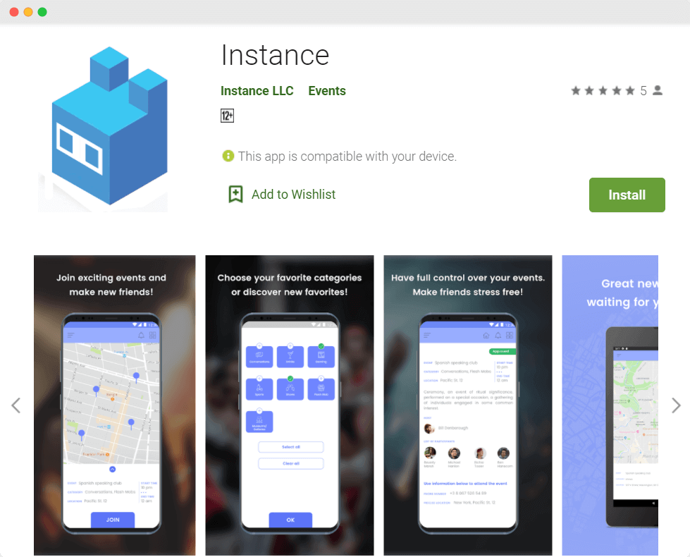 Instance event management app