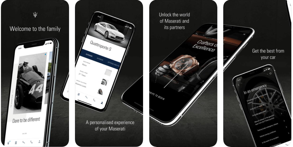 Maserati mobile application for car owners