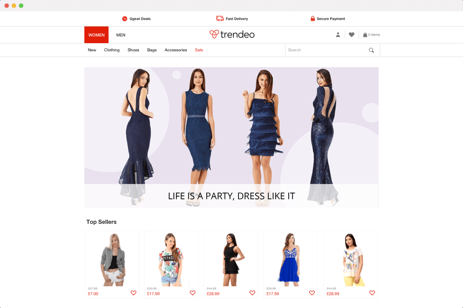 ecommerce development homepage design