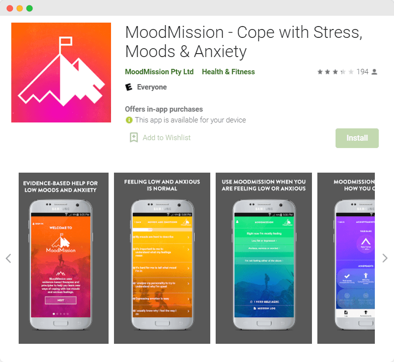 moodmission mental health application