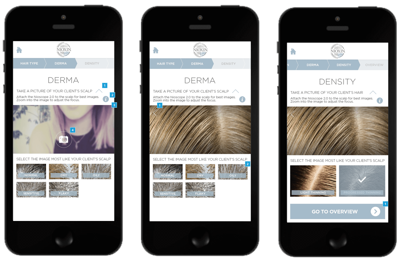 nioxin client profile consultation app