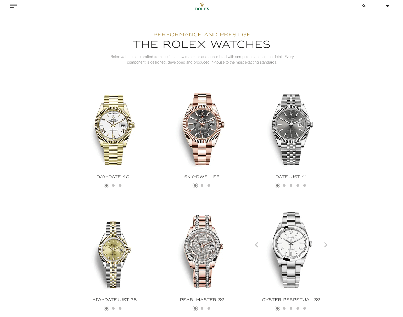 Rolex luxury website